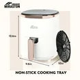 MIRASTON 3.6QT Air Fryer-9 Presets, Less Oil & Non-Stick Dishwasher-Safe Basket, Cream white, 1350W