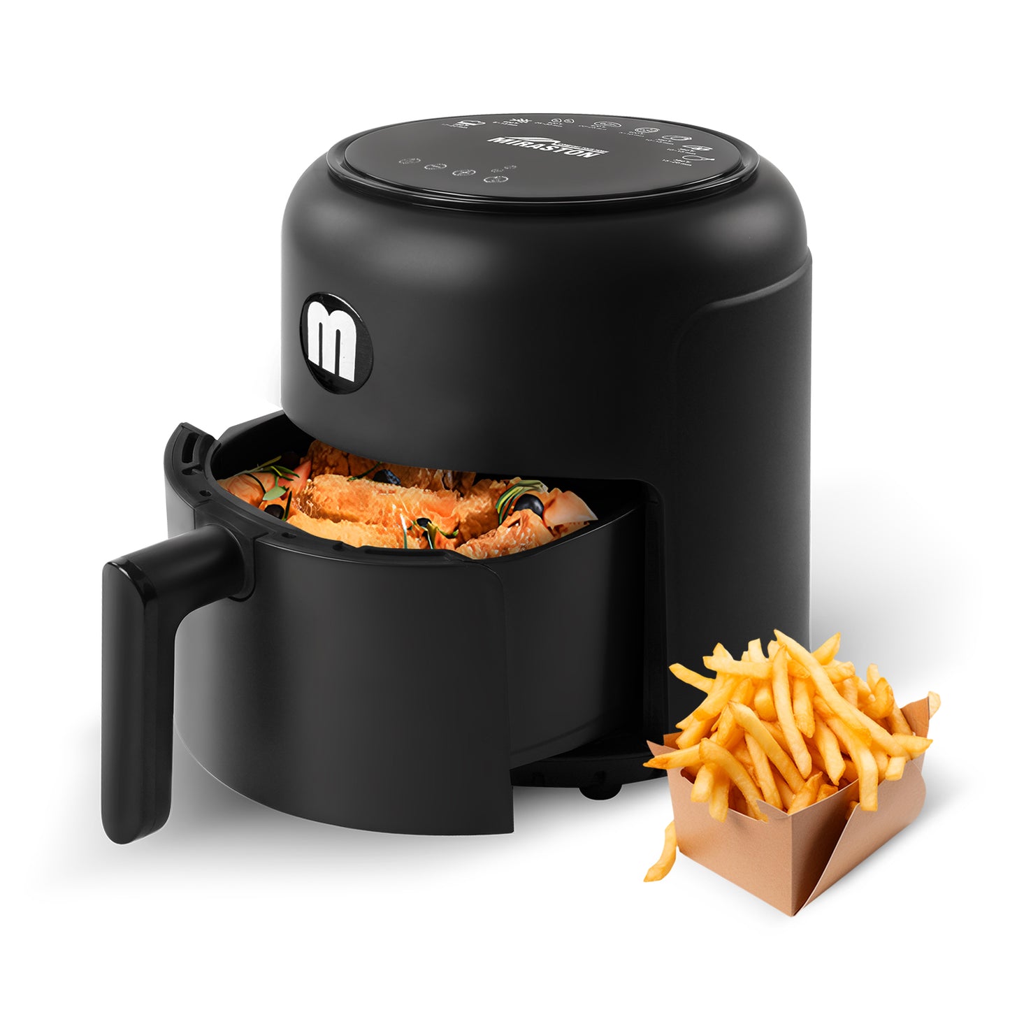 MIRASTON 2.8QT Compact Air Fryer with Digital Controls & Dishwasher-Safe Basket, 85% Less Oil,1200W