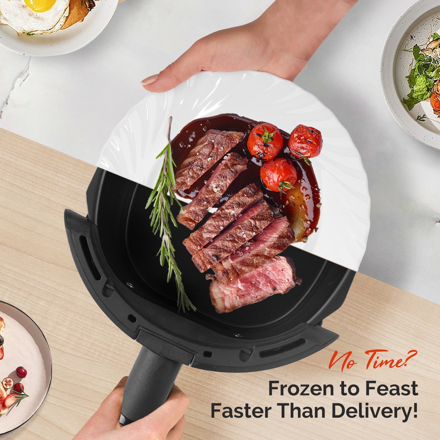MIRASTON 2.8QT Compact Air Fryer with Digital Controls & Dishwasher-Safe Basket, 85% Less Oil,1200W