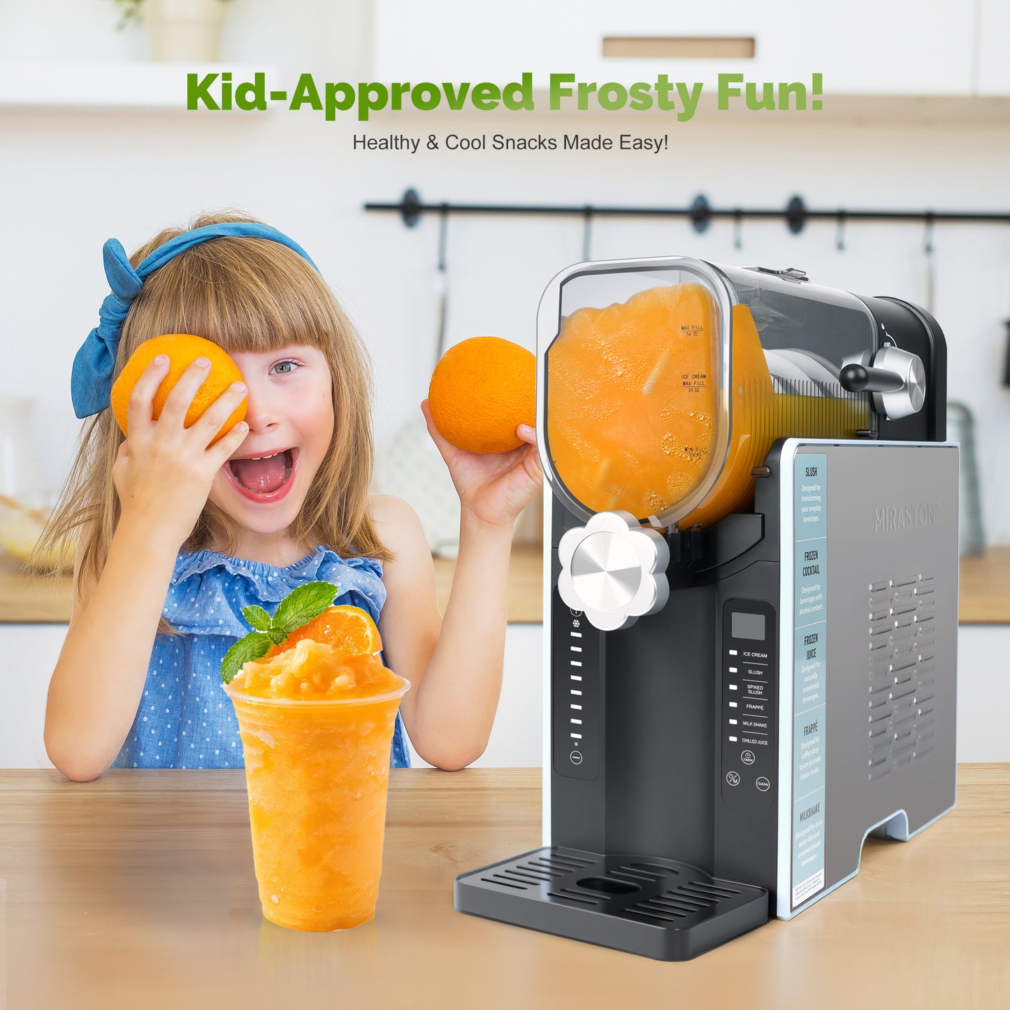 MIRASTON 88oz Slushie Machine, No Ice Needed All-in-One Slushy Maker for Home, 6 Preset Programs| Frozen Margaritas, Cocktails, Frappés, Ice Cream, Smoothies, Milkshakes