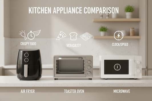 If you only have space for one appliance, air fryer, toaster oven, or microwave? 🤔 Small Space, Big Dilemma—Here’s How to Pick the Winner!