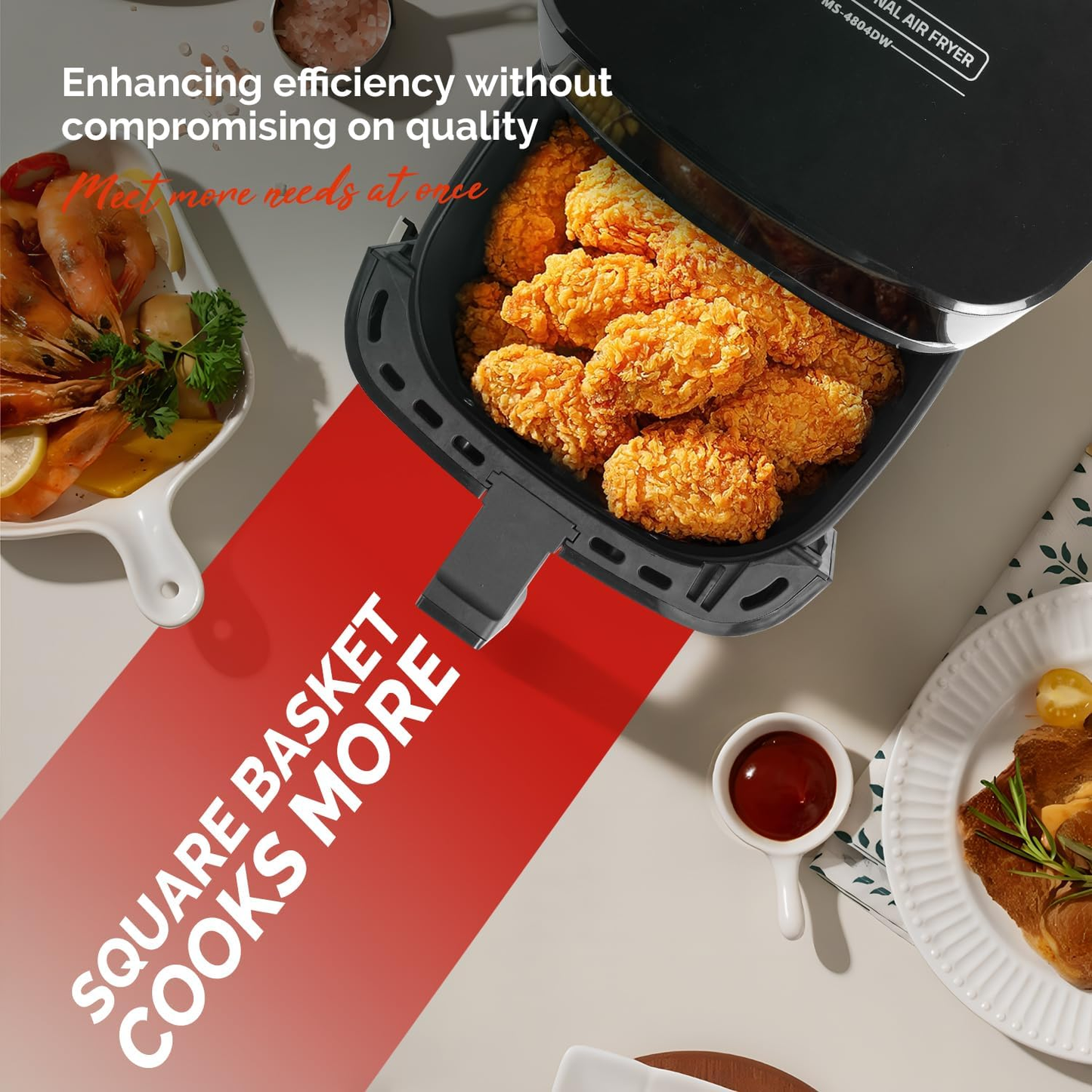 MIRASTON 5.8-Quart 8-in-1 Touch Screen Nonstick Air Fryer