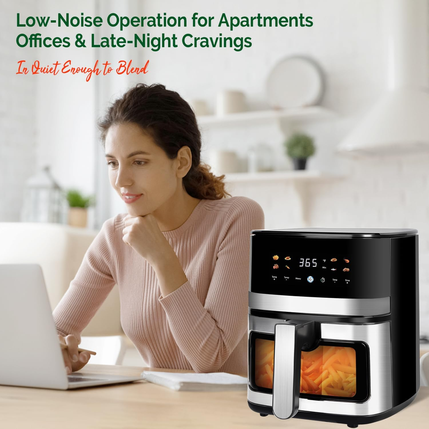 MIRASTON 5.8-Quart 8-in-1 Touch Screen Nonstick Air Fryer