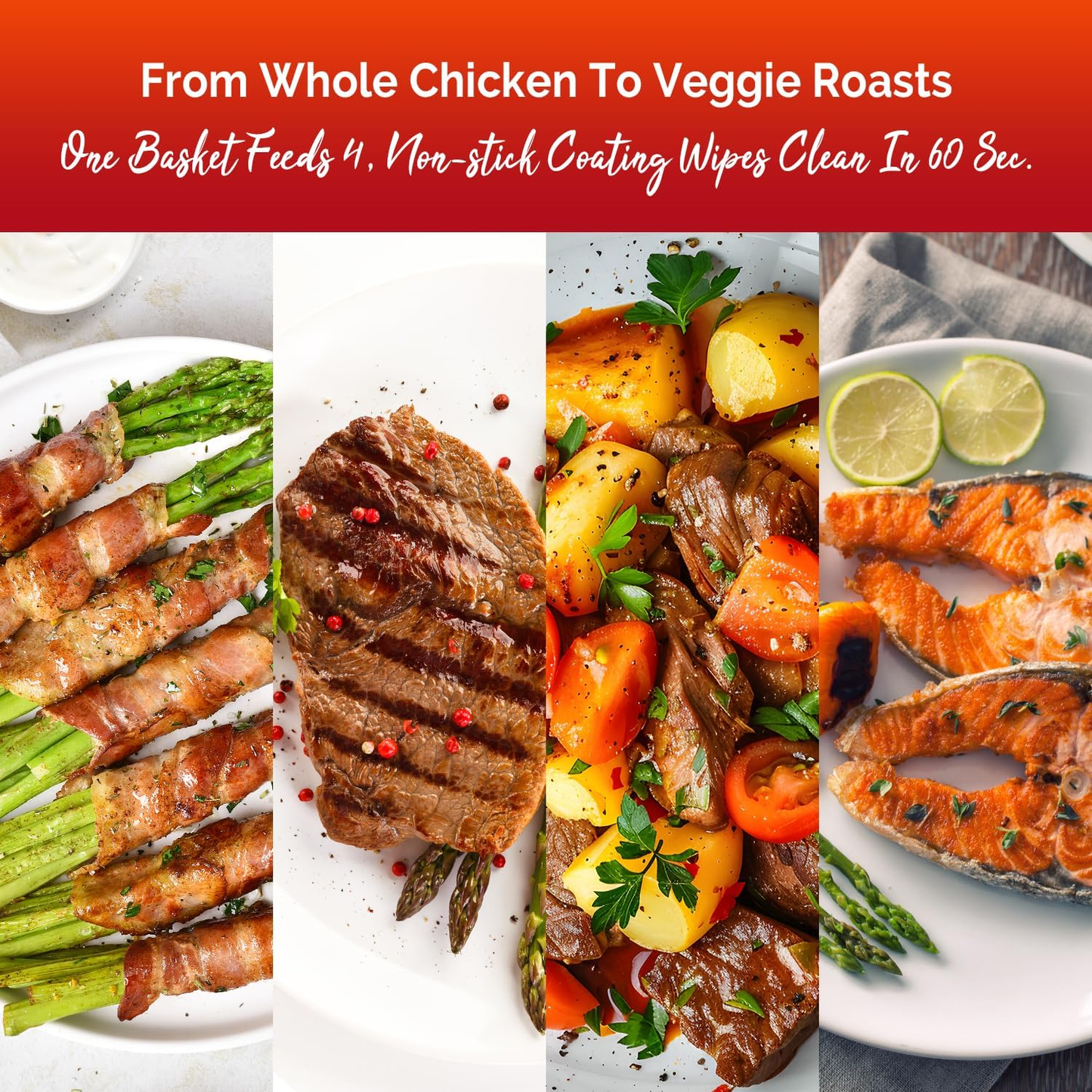 MIRASTON 5.8-Quart 8-in-1 Touch Screen Nonstick Air Fryer