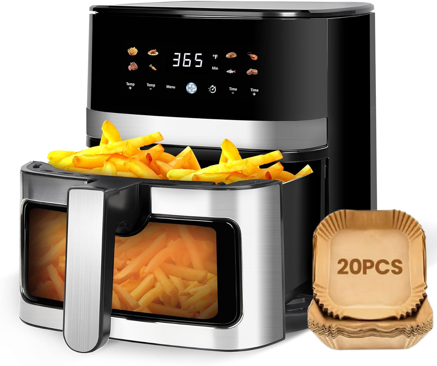 MIRASTON 5.8-Quart 8-in-1 Touch Screen Nonstick Air Fryer